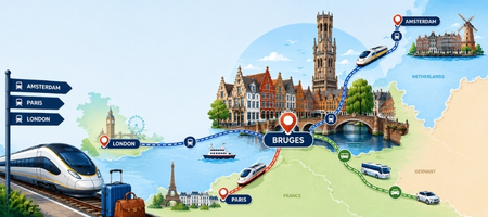 Come arrivare a Bruges da Amsterdam, Parigi, Londra